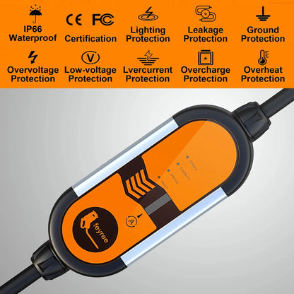 feyree 32A 7KW Type2 EV Portable Charger 3.5KW 16A 1Phase EVSE Charging Box 11KW 16A 3Phase Car Charger for Electric Vehicle