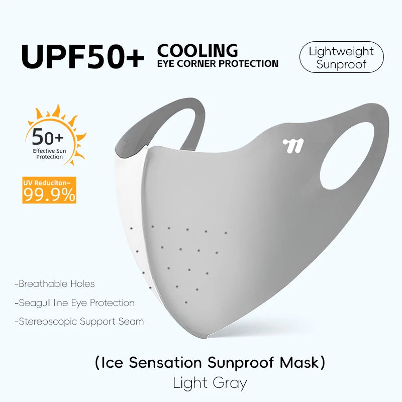 WEST BIKING Summer Sunscreen Traceless Mask 3D Ice Silk Breathable UV Protection Mask Summer Outdoor Sport Cycling Sports Masks