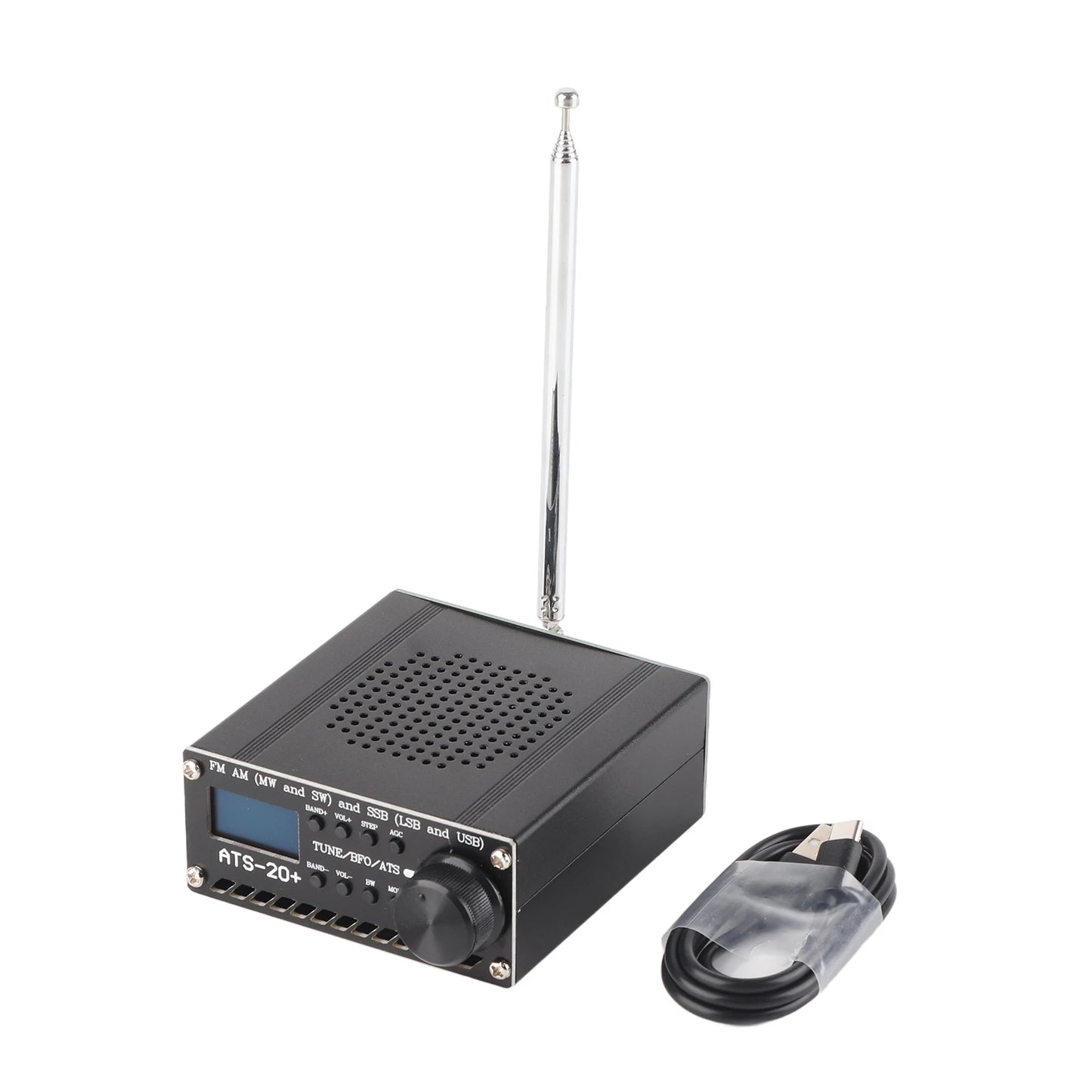 Full Band Radio Receiver AM LW MW SW SSB LSB USB Scanner Portable with Antenna ATS-20+ Si4735 Electronic Components