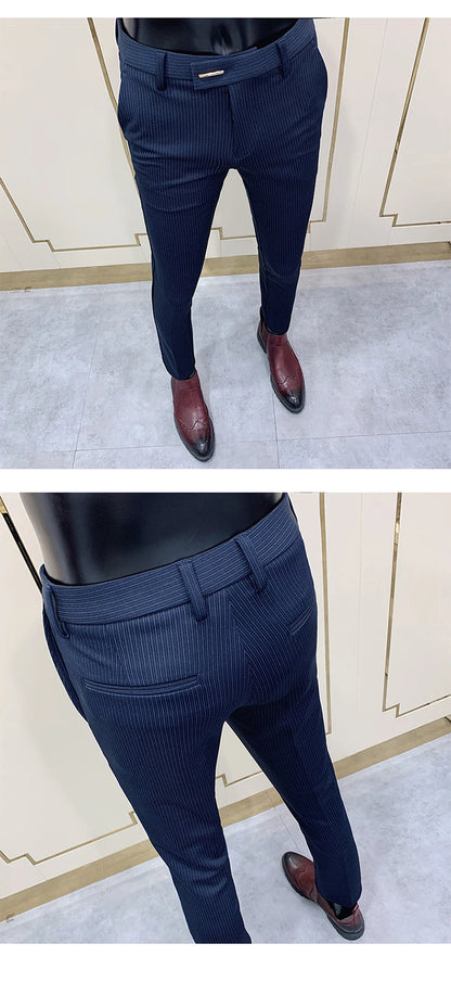 Men Suit Pants Dress Pantalone Hombre Stretch Slim Formal Trousers Calça Masculina Solid Color Casual Pants Fashion Men Clothing