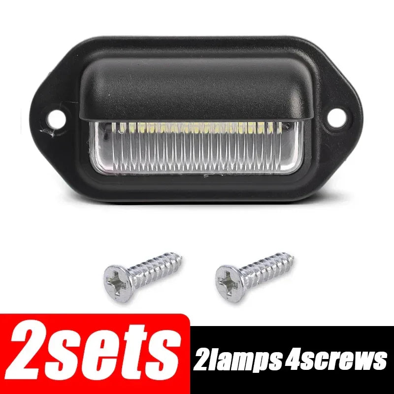 6 LED Universal Car License Light for SUV Truck Trailer Van Tag Step Lamp White Bulbs Car License Plate Lights Car Accessories