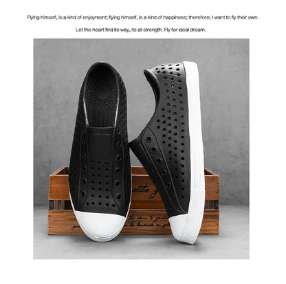 New beach sandals perforated shoes men's anti slip work shoes summer garden shoes water shoes ultra light outdoor walking shoes