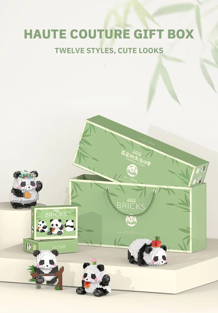 Creative DIY Assemable Animal Cute MINI Chinese Style Animal Panda Building Block Educational Boy Toys For Children Model Bricks