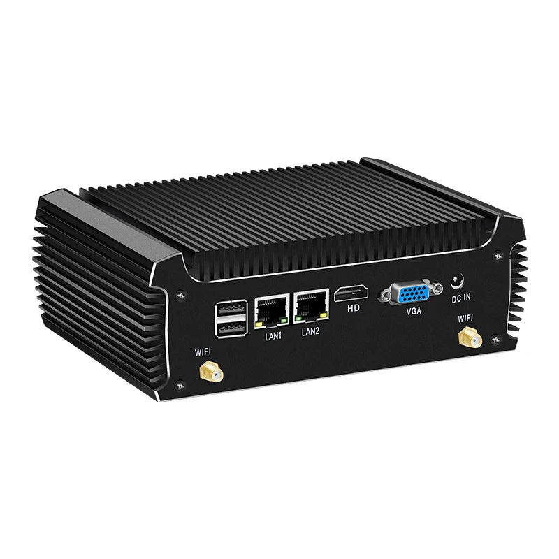 Fanless Industrial Mini PC Dual LAN 2*COM RS232 Core i5 5200U i3 5005U Celeron 2955U DDR3L WIFI Support Linux Ubuntu Computer