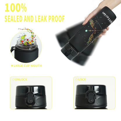 12 zodiac Aquarius 1L outdoor activity leak-proof plastic cup portable water bottle birthday gift holiday gift