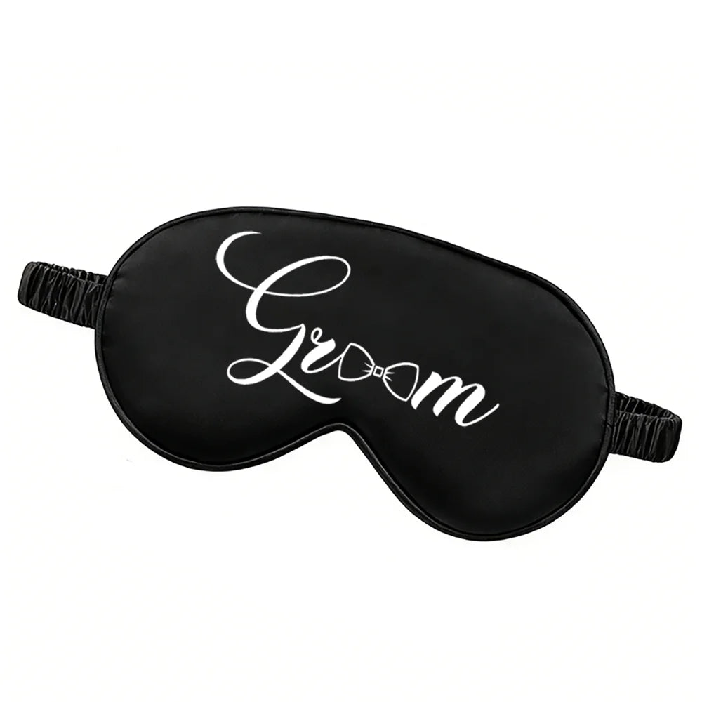 Bride/Groom Sleep Eye Mask Wedding Souvenir Bachelorette Party Accessories Honeymoon Travel Essentials for Couples Bridal Shower