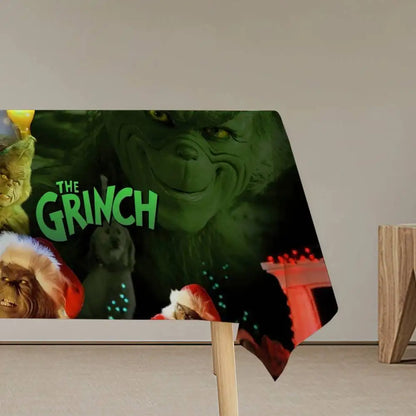 Classic Film G-Grinch-ES Christmas Table Cloth Stain Resistant Decorative Washable Tablecloths Birthday Party Dining table