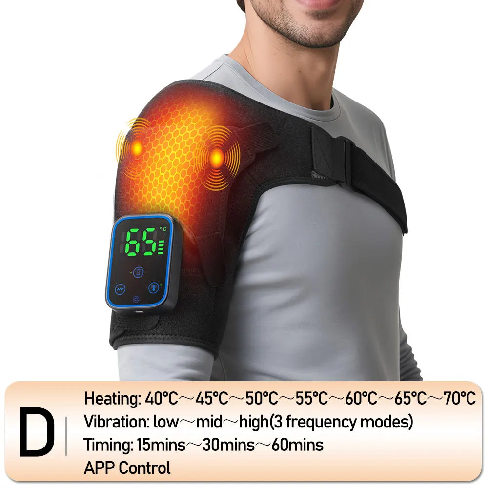 Vibration Shoulder Steamer Belt Heated Shoulder Warmer Massager Electric Smart Massage Machine Temperature Adjust