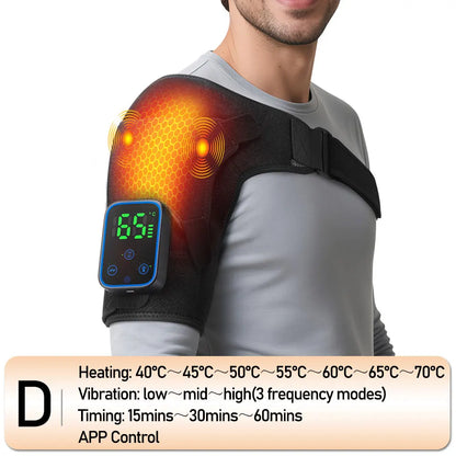 Vibration Shoulder Steamer Belt Heated Shoulder Warmer Massager Electric Smart Massage Machine Temperature Adjust