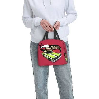 Custom Hot Wheels For Fans Thermal Insulated Lunch Bag Cartoon Sport Car Portable Lunch Container Travel Multifunction Food Box