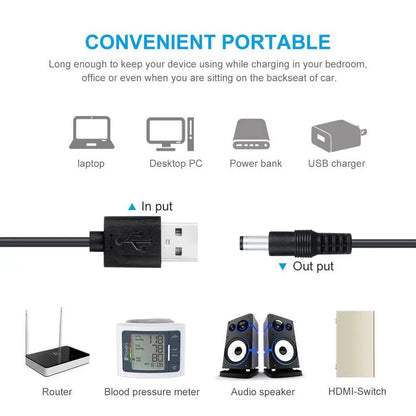 USB To DC Power Line 6.3/5.5/4.0/3.5 Circular Hole Fan Sound Desk Lamp Toy Cleanser Charging Line  Extension Cord Power Cord