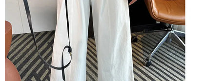 Summer Pregnant Woman Washed Cotton Trousers High Waist Ankle-length Plus Size Maternity Casual Pants Wide Legs Pregnancy Pants