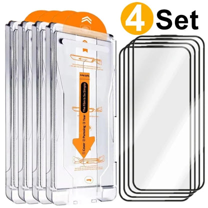 1-4Pack Tempered Glass Screen Protector For iPhone 15 Pro Max 15Pro 15Plus Anti-scratch Protective Film with Easy Install Kit