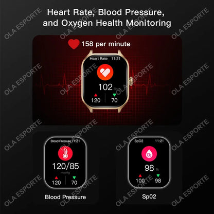 Smart Watch For Android IOS Watches 2.01inch HD Display Bluetooth Call Message Alert Music Sports Mode Smartwatch Men Women Gift