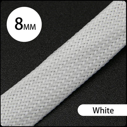 1~50M PET Braid Sleeve High Density 8mm Insulated Expandable Braided Wires Organizer Cable Wrapping Sheath Protector