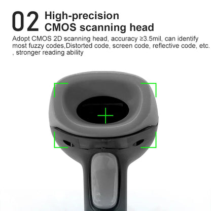 1D 2D Barcode Scanner Wired 2.4G Wireless Bluetooth Bar Code Reader Handheld Portable Scanning For Supermarket Logistics Product