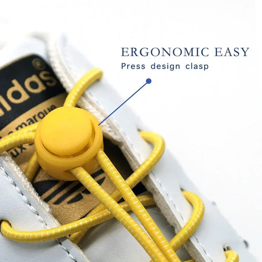 1 Pair of No Tie ShoesLaces Rubber Round Spring Lock Elastic Sneaker Shoelaces Laces Accessories Suitable for Kids Adult Lazy by PDG ibma