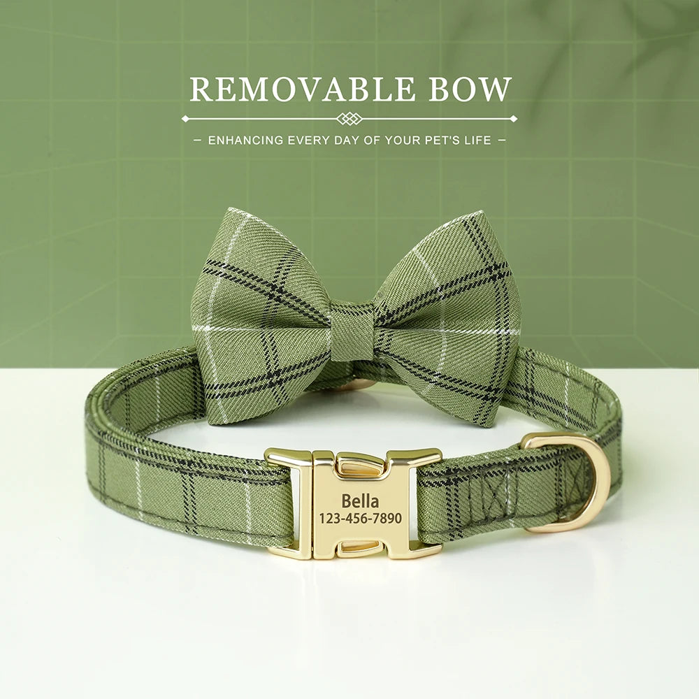 Personalized Dog Collar Cute Bowtie Puppy Cat Free Engraving Pet Buckle Collar For Small Medium Dogs Cats Chihuahua Yorkshire