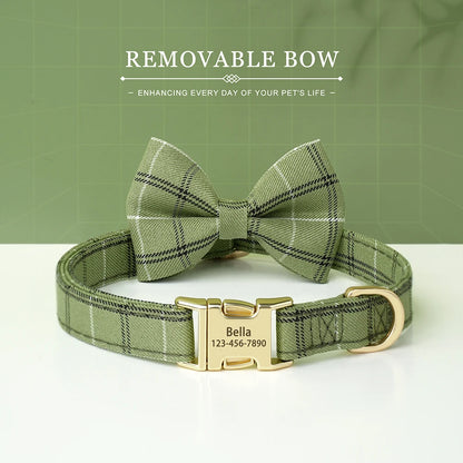 Personalized Dog Collar Cute Bowtie Puppy Cat Free Engraving Pet Buckle Collar For Small Medium Dogs Cats Chihuahua Yorkshire