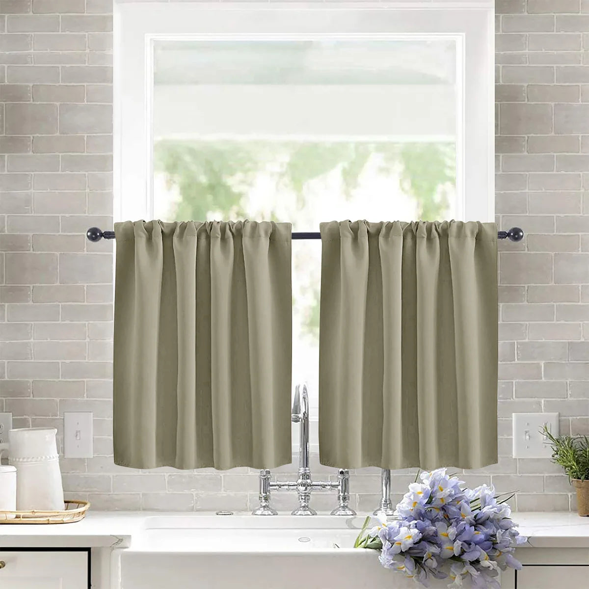 Modern Simple New Solid Color High-precision Short Curtain Finished Blackout Curtain Kitchen Partition Curtain Coffee Curtain.