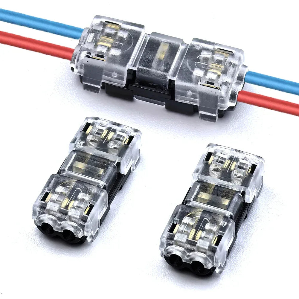 10/30/50pcs wire connect terminal connector, I Type 2-pin Bidirectional Plug-in Cable Buckle Connector Lock Cover Suitable LED