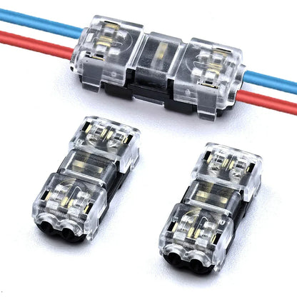 10/30/50pcs wire connect terminal connector, I Type 2-pin Bidirectional Plug-in Cable Buckle Connector Lock Cover Suitable LED