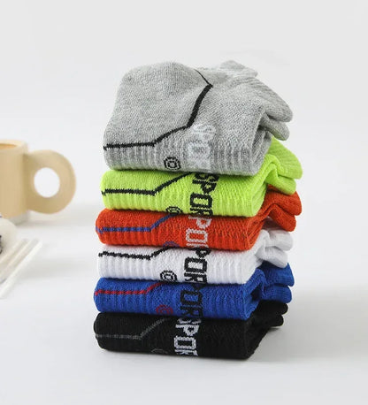 5 Pairs Men's Short Socks Sweat Absorbent and Odorous Basketball Running Sports Socks Breathable Mesh Men's Socks