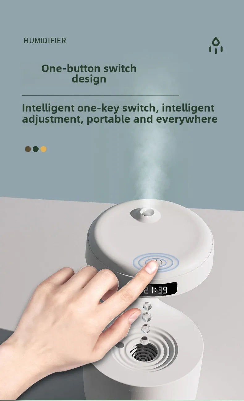 Anti-Gravity Humidifier New Ultrasonic Humidifier with Dual Power-Off Protection Large Capacity Air Humidifierw for Home/Office