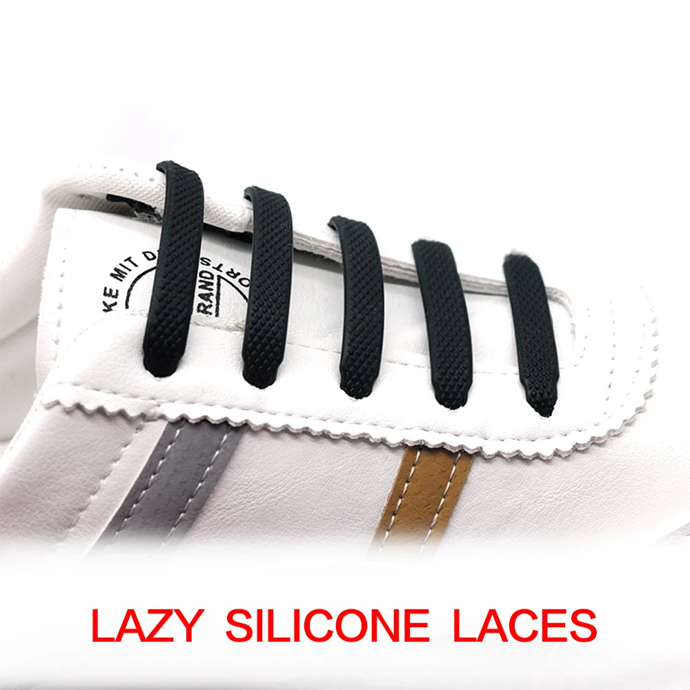 No Tie Silicone Creative Lazy Elastic 16pcs/lot 13Colors Shoelaces Fits Kids/adult Quickly Put on And Off Shoelaces Accessories