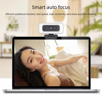 4K Webcam with Light Full HD 2K 1080P Live Streaming Web Cam for PC Laptop Auto Focus Computer Camera with Microphone