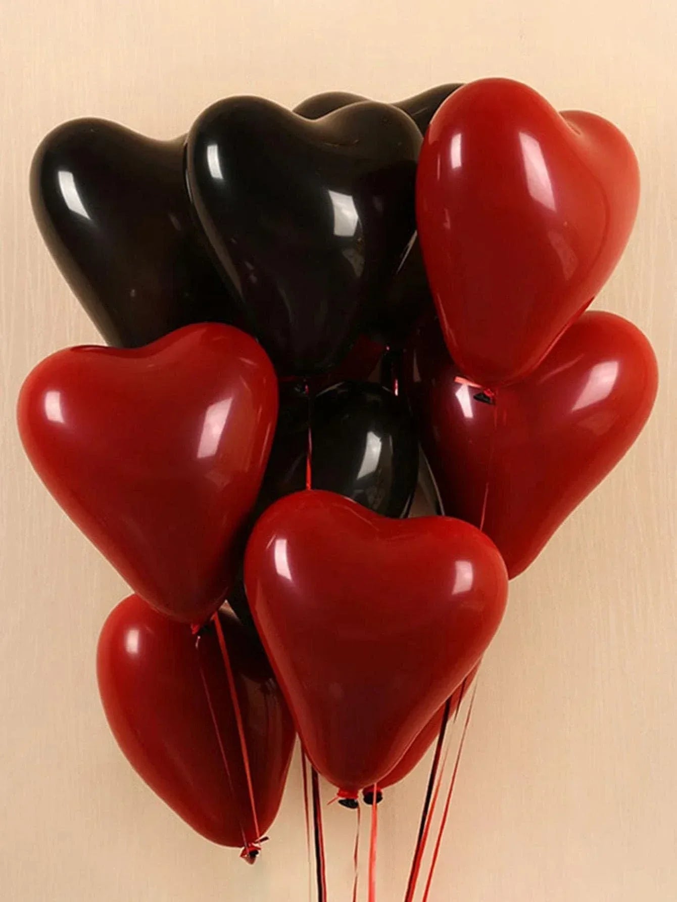 10/20Pcs Heart Shaped Balloons Red Pink Black Latex Balloon for DIY Valentine's Day Engagement Wedding Party Anniversary Decor