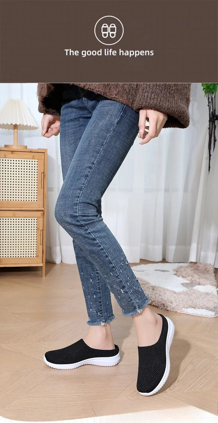 Women's Summer Shoes Plus Size Casual Single Ladies Shoes Soft Sole Cover Half Slippers Sale Shoes with Free Shipping