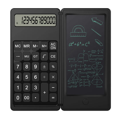 VAORLO 2-In-1 Smart Calculator & 6 Inch Writing Tablet Foldable 12 Digit LCD Display For Office Student Teachers Accountant