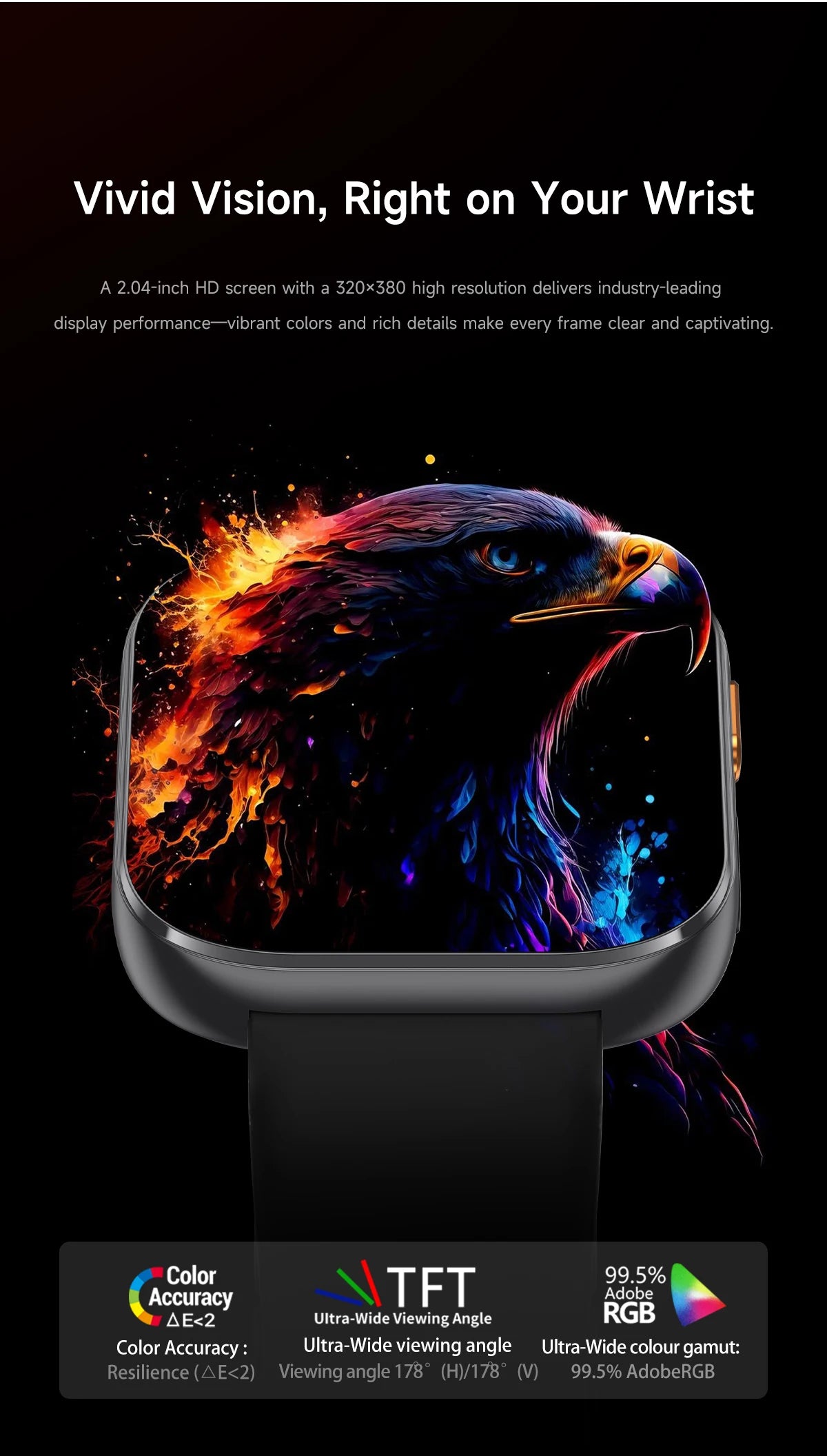 2026 2.04-inch Ultra Smart Watch 1000mAh High Capacity Battery Outdoor Sports Fitness Health Monitoring Smartwatch For Men Women