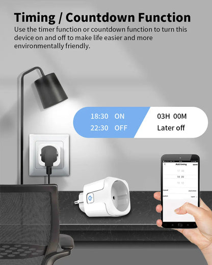 16A/20A Zigbee 3.0 Smart Plug EU Socket With Countdown Timing Voice Control Support Alexa Google Home Yandex Alice