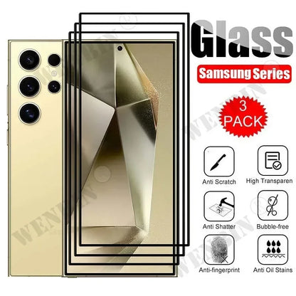 3 Pcs Tempered Glass For Samsung Galaxy S26 S25 S24 S23 S22 Ultra Plus FE A57 A56 A36 A17 Screen Protector Full Protective Glass by PDG ibma