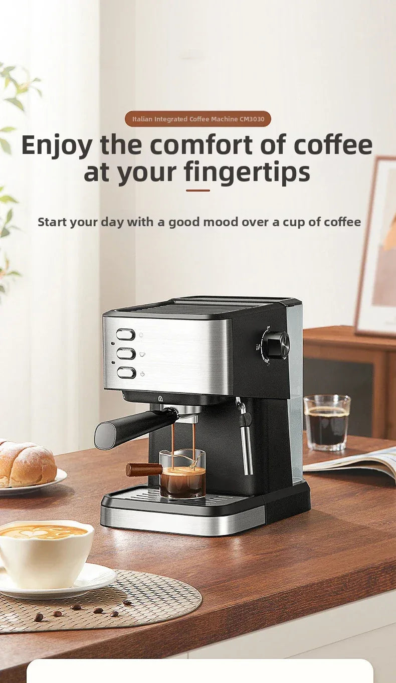 Small Semi-Automatic Espresso Coffee Maker For Home Use, High-Pressure Steam Whipped Milk And Brewed Coffee Pot Espresso Maker
