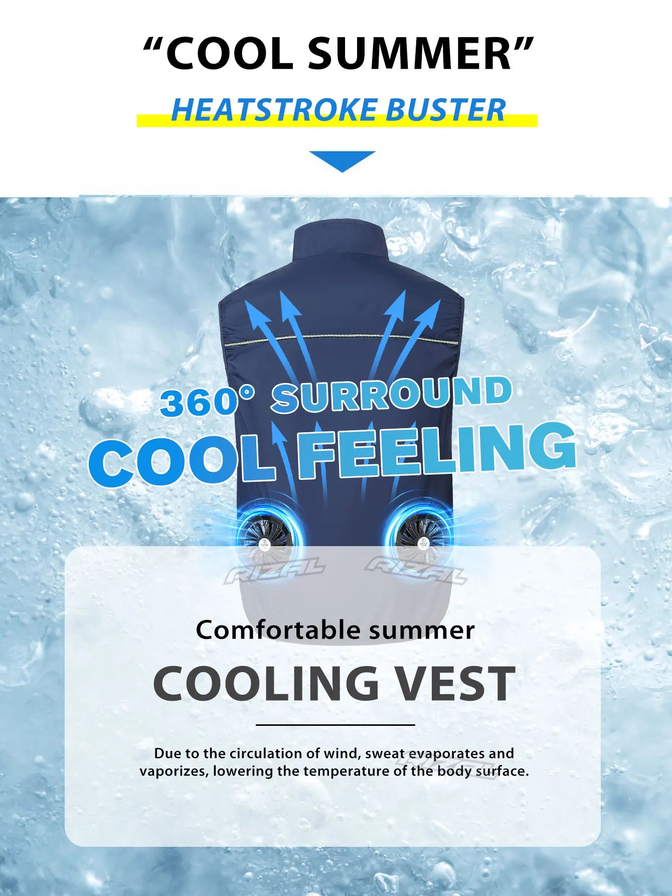 2026 Must-have Fan Vest Wearable Cooling vest Air-conditioned Clothes Breathable for Daily Commute Hiking Fishing Camping