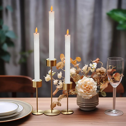 Lot de 6 ou 12 bougies coniques ivoire sans flamme à LED, effet scintillant, avec télécommande, mèche 3D, fonctionne sur piles, décoration de Noël, fenêtre ou mariage