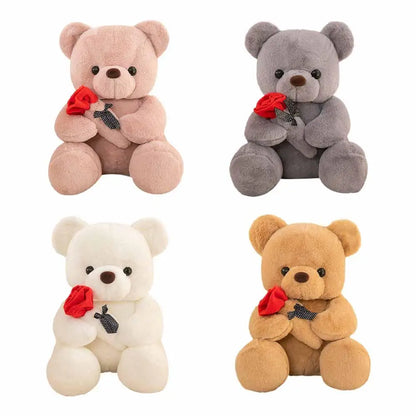 25cm Kawaii for Valentines Day Gift Teddy Bears Stuffed Animal Rose Bear Doll Valentine's Day Gift for Girlfriend
