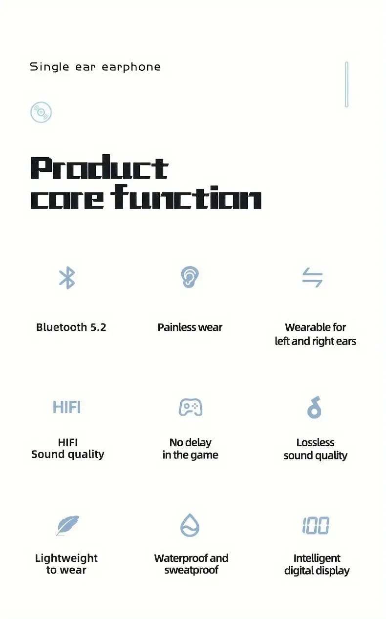Wireless P13 Pro LED Digital Display Business Earphone Long Standby Sport Wireless 5.2 Headphone HiFi Subwoofer For Phones