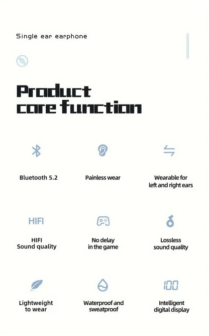 Wireless P13 Pro LED Digital Display Business Earphone Long Standby Sport Wireless 5.2 Headphone HiFi Subwoofer For Phones