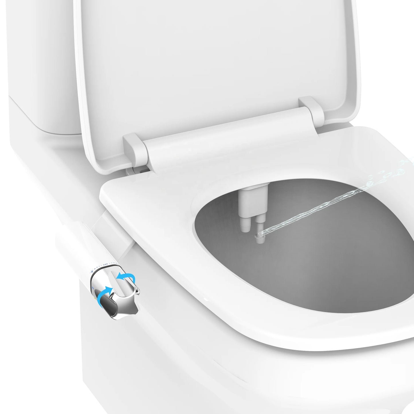New Arrival Non-electric Slim Bidet Attachment Dual Nozzles Chrome Plated Detachable Floor Mounted Toilet Seat Bidet Women's