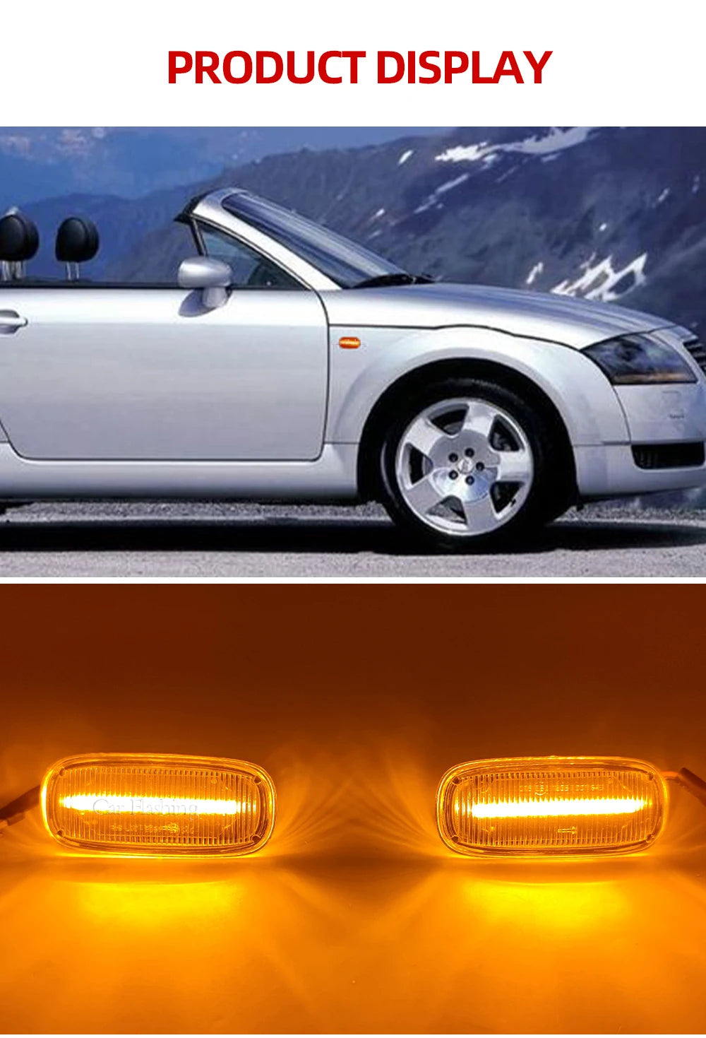 1 Set for Audi A3 S3 8L 2000-2003 A8 D2 1999-2002 TT 8N 2000-2006 LED Dynamic Side Marker Turn Signal Lights Indicator Lamps