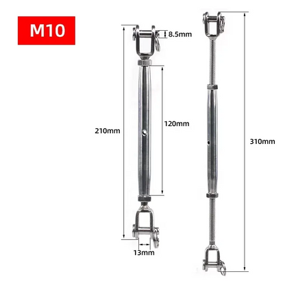 304 Stainless Steel Marine Closed Body Jaw Turnbuckle M5 M6 M8 M10 M12 M14 M16 for Rigging Screw Jaw Barrel Strainers
