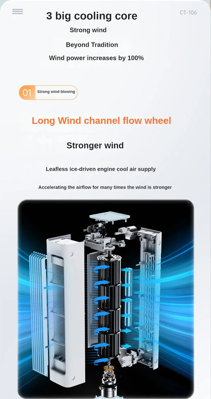 New remote control Wall-mounted Leafless Fan Portable USB Charging Office Air Conditioning Fan Desktop Large Wind Cooling Tower