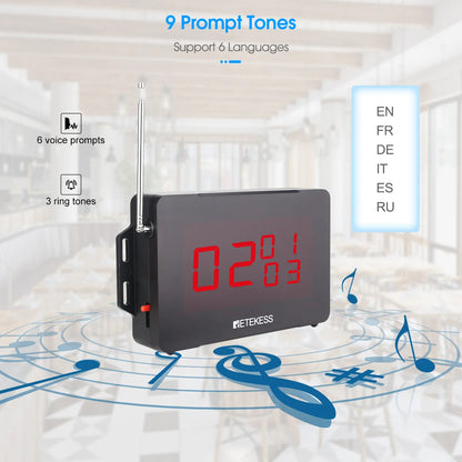 RETEKESS TD163 Restaurant Wireless Calling Pager System Host Voice Reporting Broadcast Display Receiver For Cafe Bar Club Hotel