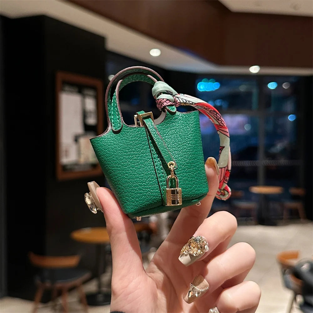 2024 New style Mini House Small Bag Handheld Portable Hand Rope Bluetooth Earphone Bag Zero Wallet Multi functional Small Bag