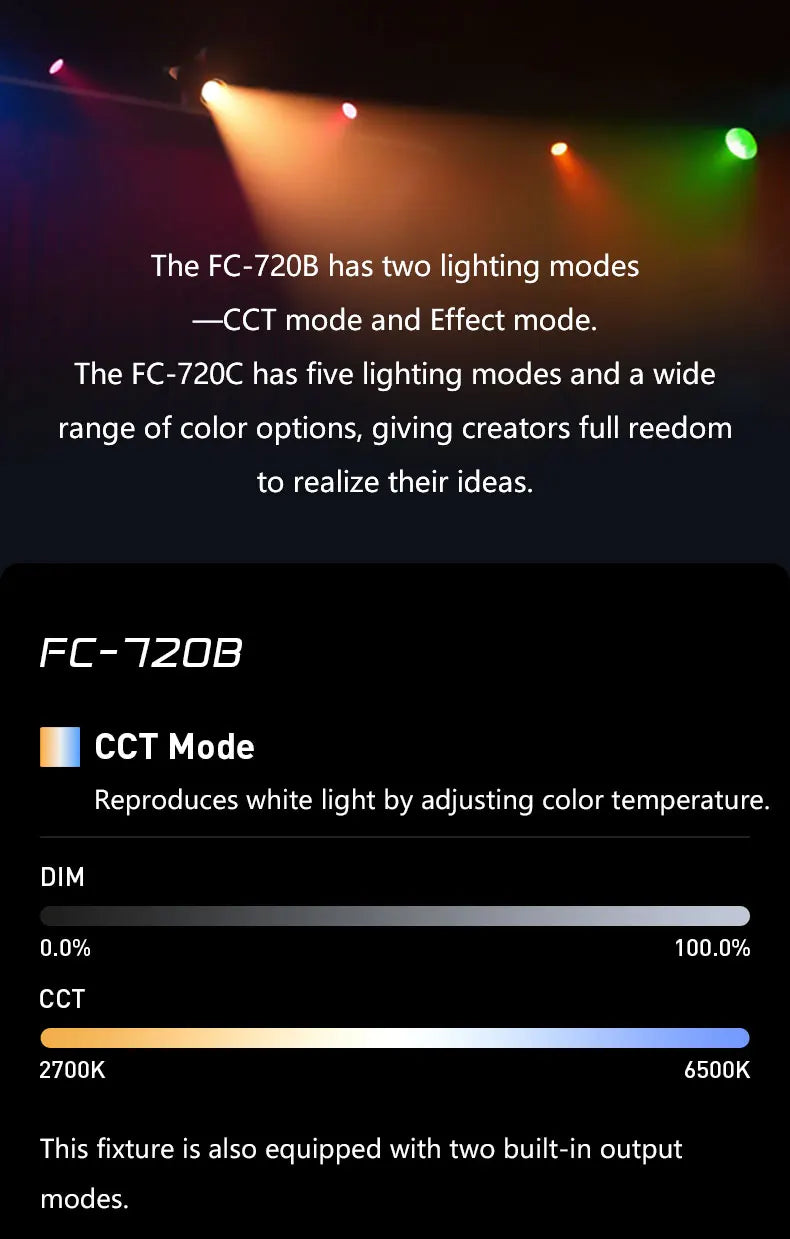 Nanlite FC-720B FC-720C Bowens Mount Video COB Fill Lighting Smart APP Control Bi-color / RGB 2 Version Available for Filmmaking