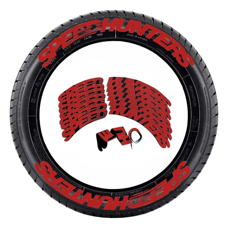 3D Car Tires & Rim Stickers PVC Waterproof Letters Decal Automobile Motorcycle Tire Decoration Wheel Sticker for SPEED HUNTETERS